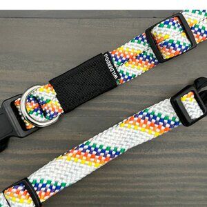 wilderdog adventure rope collar WHITE RAINBOW size MEDIUM